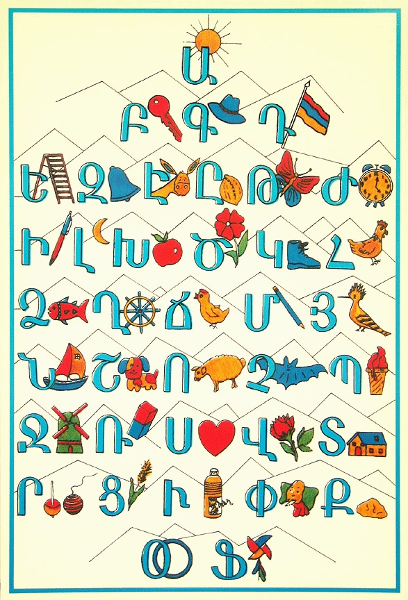 Armenian Alphabet for Children (small) - Posters - : Armenian  books, music, videos, posters, greeting cards, and gift items