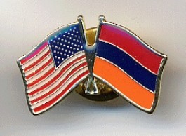 USA and Armenia Flags Pin