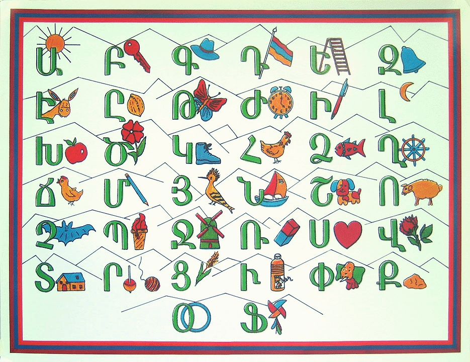 Western Armenian Alphabet Art Print